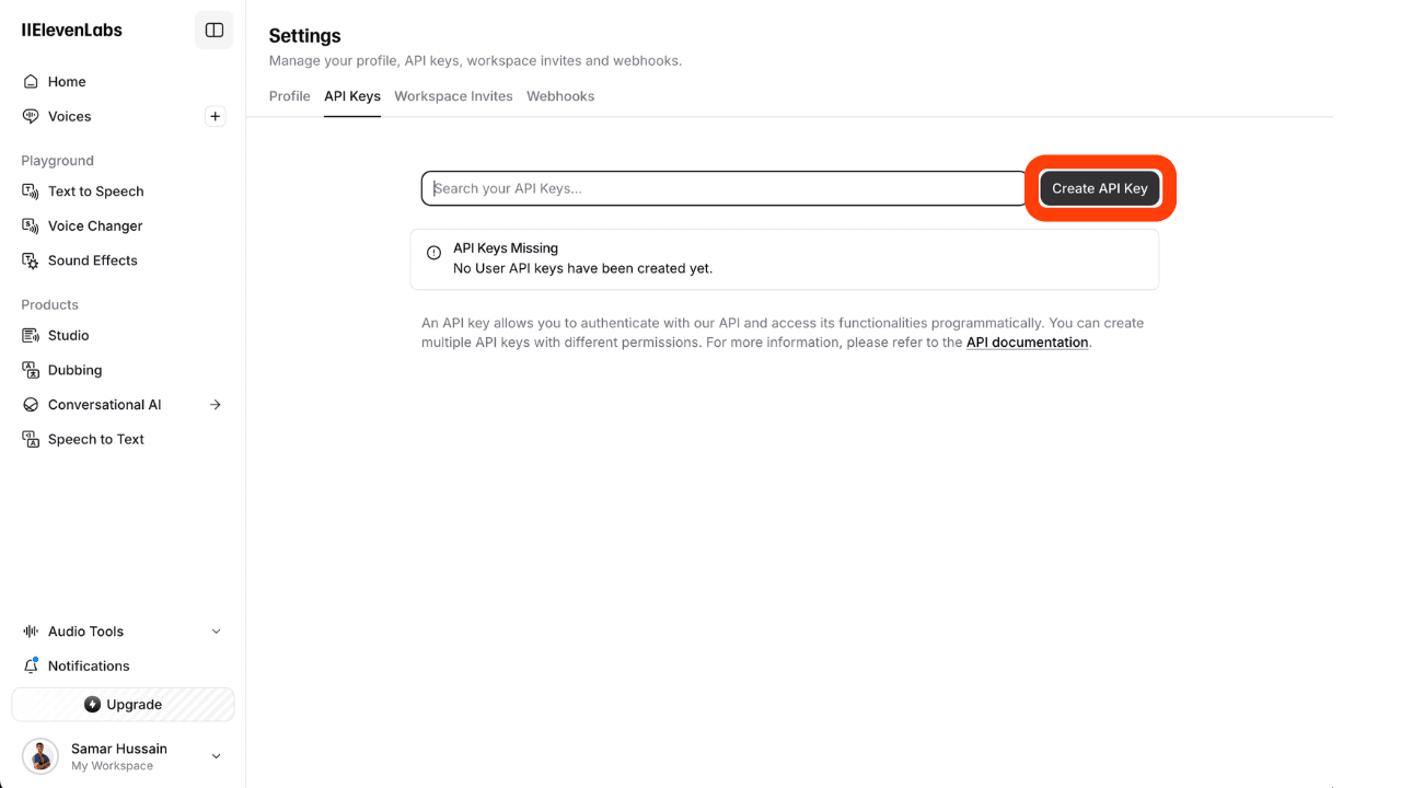 Profile button