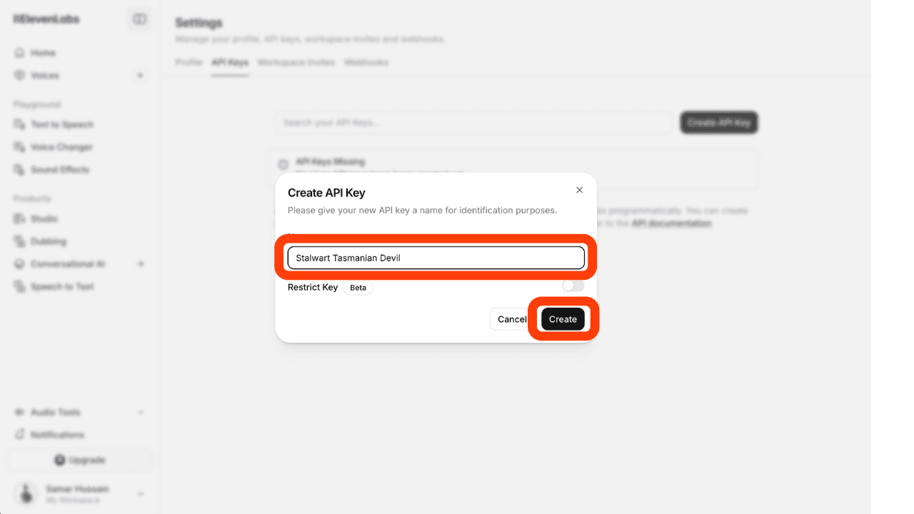 Profile button