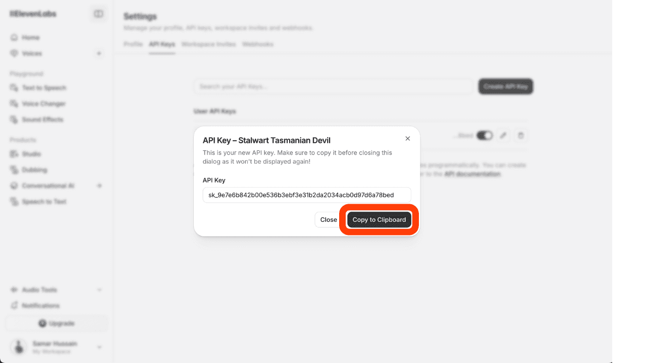 Profile button